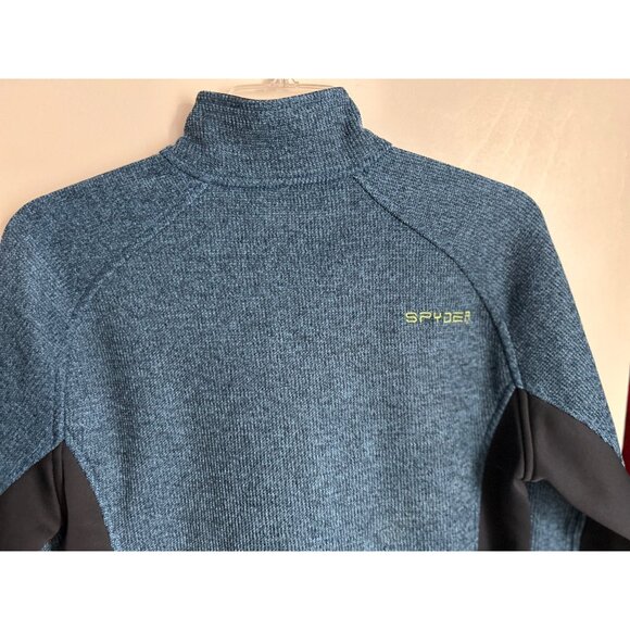 Spyder Blue Quarter-Zip Pullover Fleece Jacket Size M - Picture 6 of 8